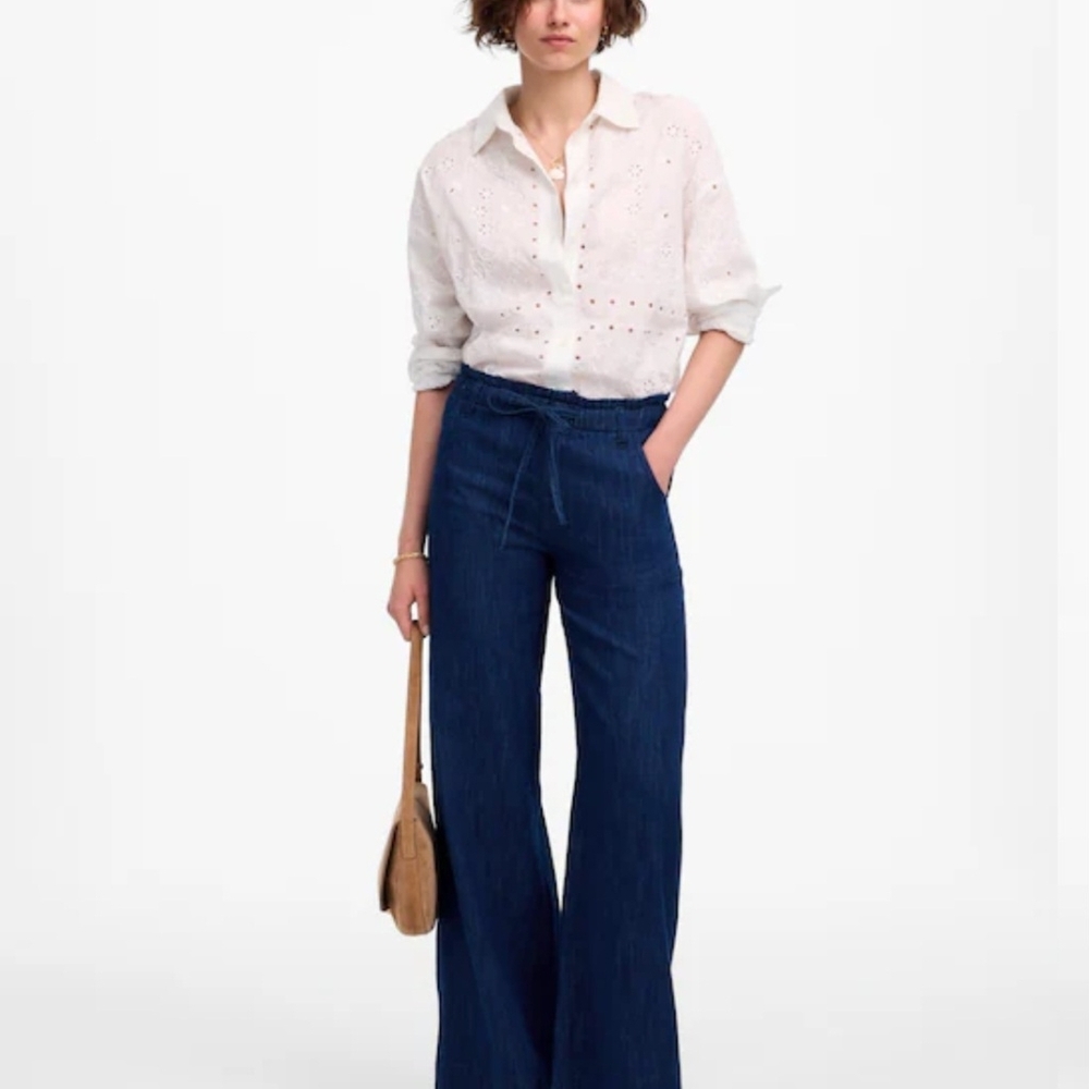 Madewell Pull On Wide Leg Jeans Size 27 Elastic Waist Denim Pants NWT